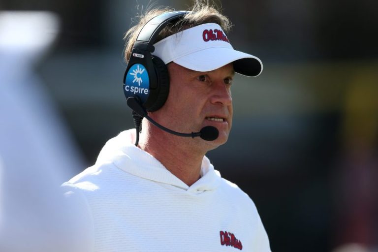 Ole Miss coach Lane Kiffin has encounter with reporter after win