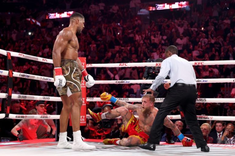 Watch Jake Paul get knocked out by Anthony Joshua